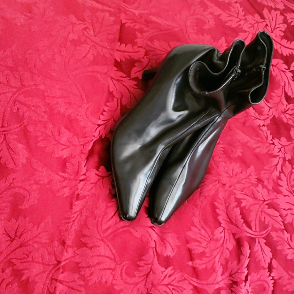 Ladies black ankle dress boots